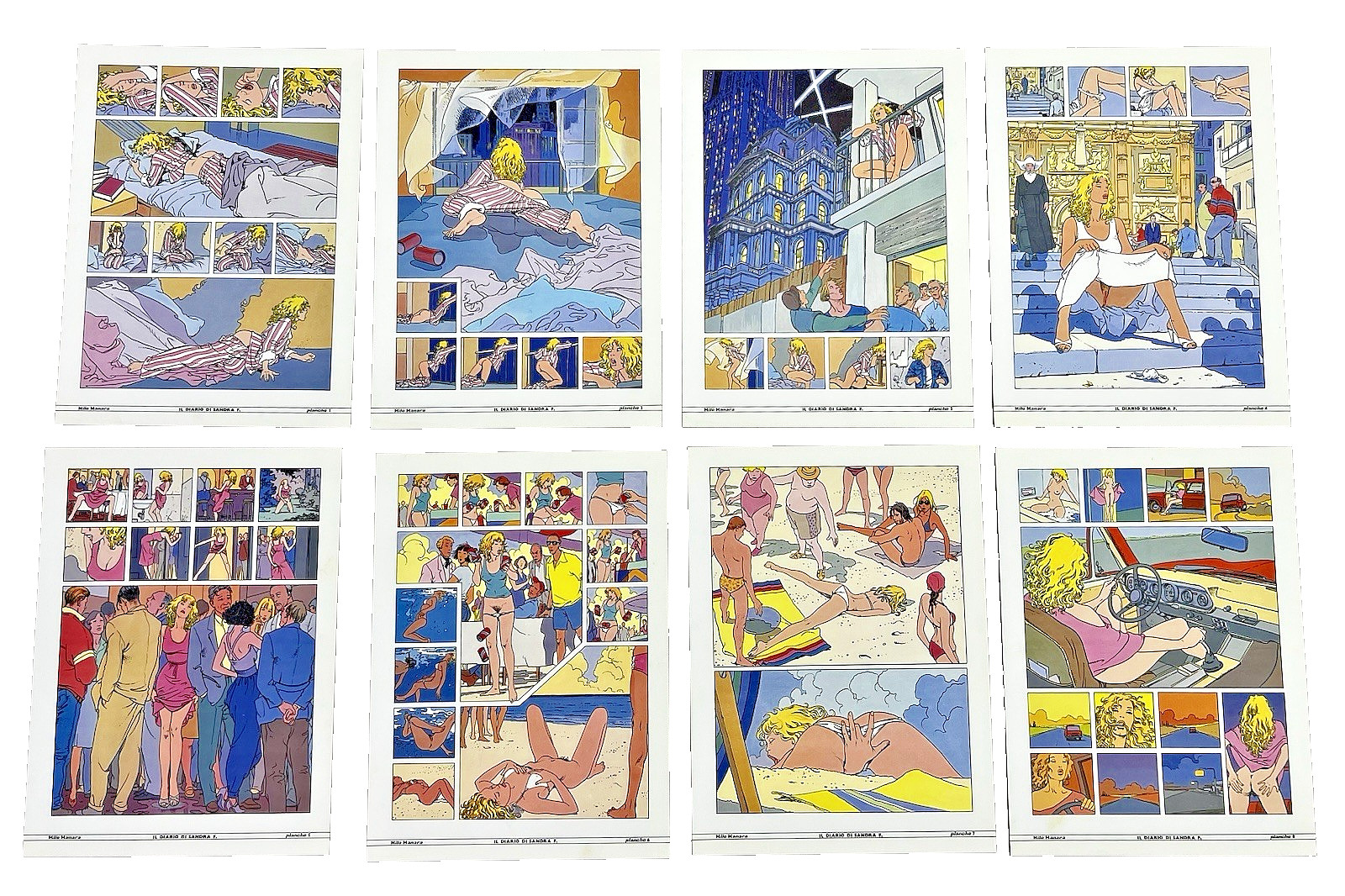Milo MANARA Signed Portfolio: Il Diario di Sandra F. (1985) Ltd Ed 282/600 Rare Milo MANARA Signed Portfolio: Il Diario di Sandra F. (1985) Ltd Ed 282/600 Rare