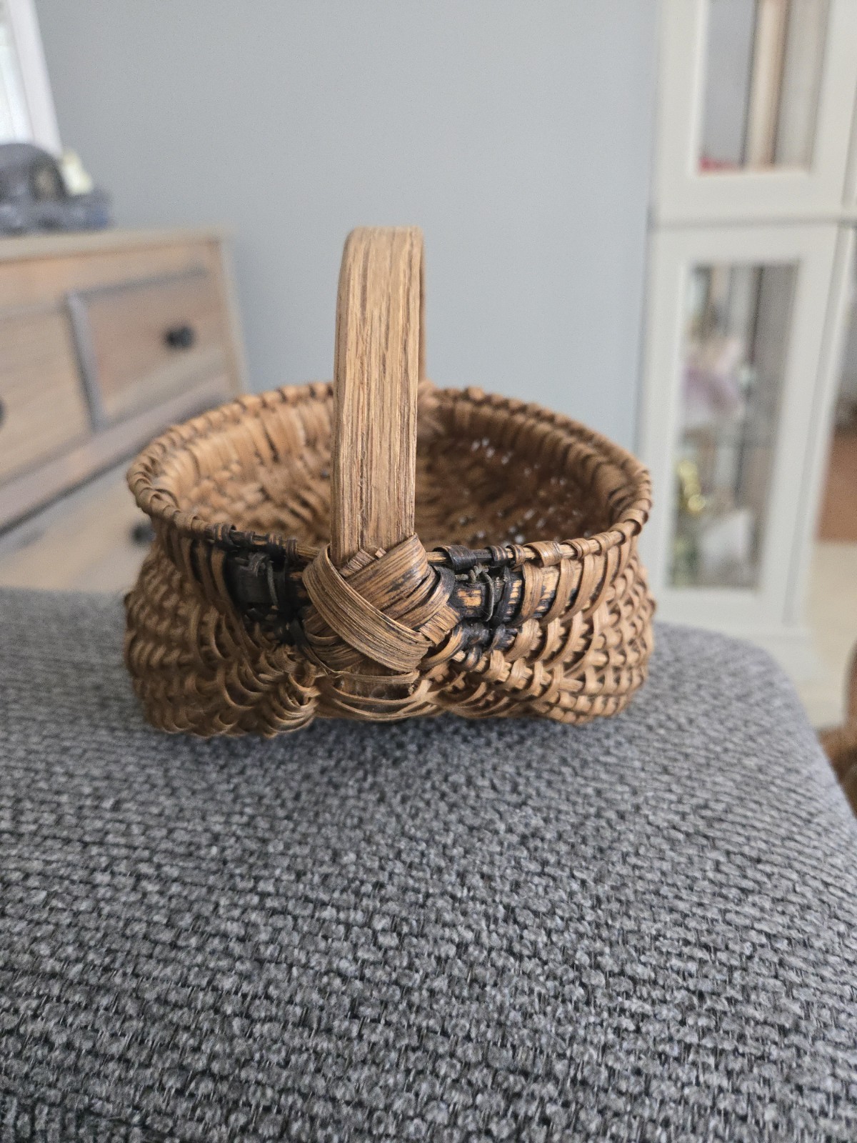 ANTIQUE Miniature NC PRIMITIVE Buttocks Egg BASKET SPLIT OAK ANTIQUE Miniature NC PRIMITIVE Buttocks Egg BASKET SPLIT OAK