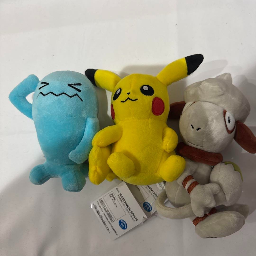 Pokemon Look at my tail Plush toy 13-17cm Wobbuffet Pikachu Smeargle set