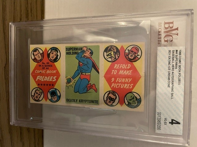 1966 DC Comics Comic Book Foldees SUPERMAN Holding Deadly Kryptonite BVG 4 1966 DC Comics Comic Book Foldees SUPERMAN Holding Deadly Kryptonite BVG 4