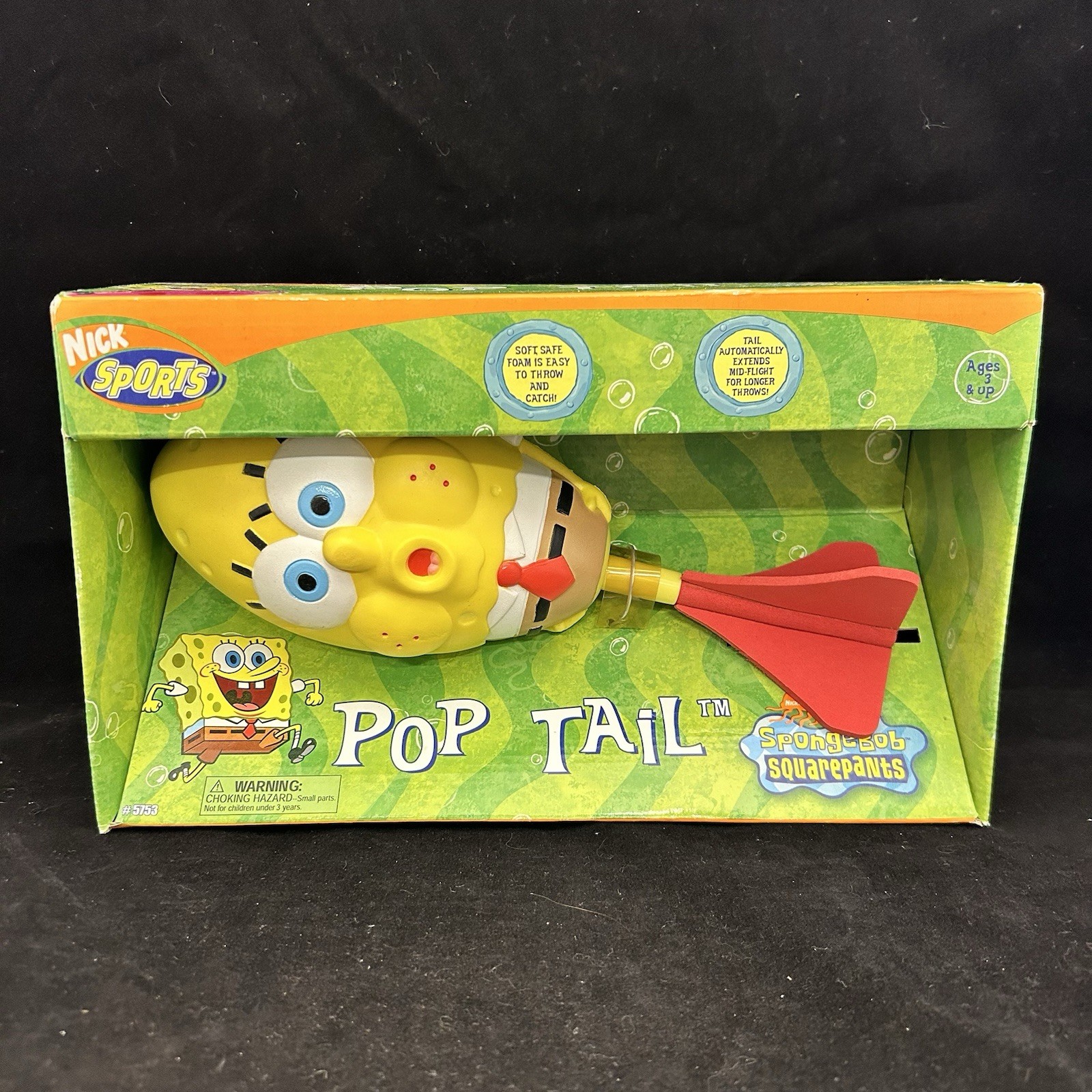 Vintage SpongeBob SquarePants Pop Tail 2002 Nick Sports Rare Item NEW IN BOX Vintage SpongeBob SquarePants Pop Tail 2002 Nick Sports Rare Item NEW IN BOX