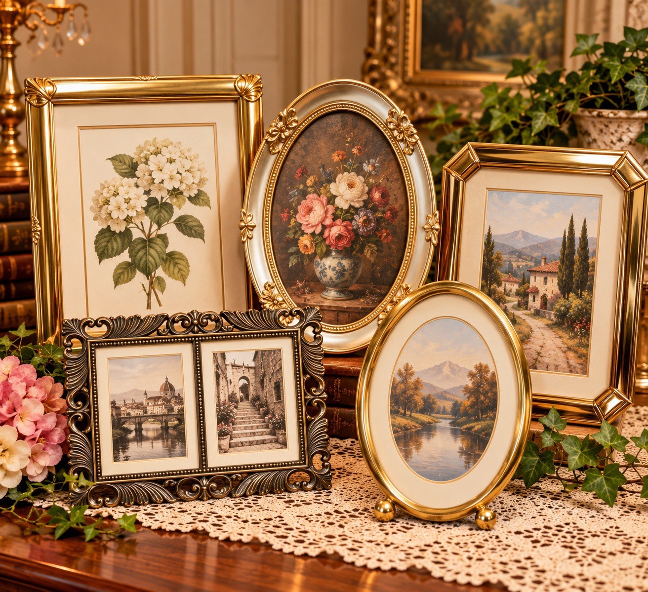 Vintage Gold Tone Metal Picture Frames Lot of 6 Hollywood Regency Ornate Decor Vintage Gold Tone Metal Picture Frames Lot of 6 Hollywood Regency Ornate Decor