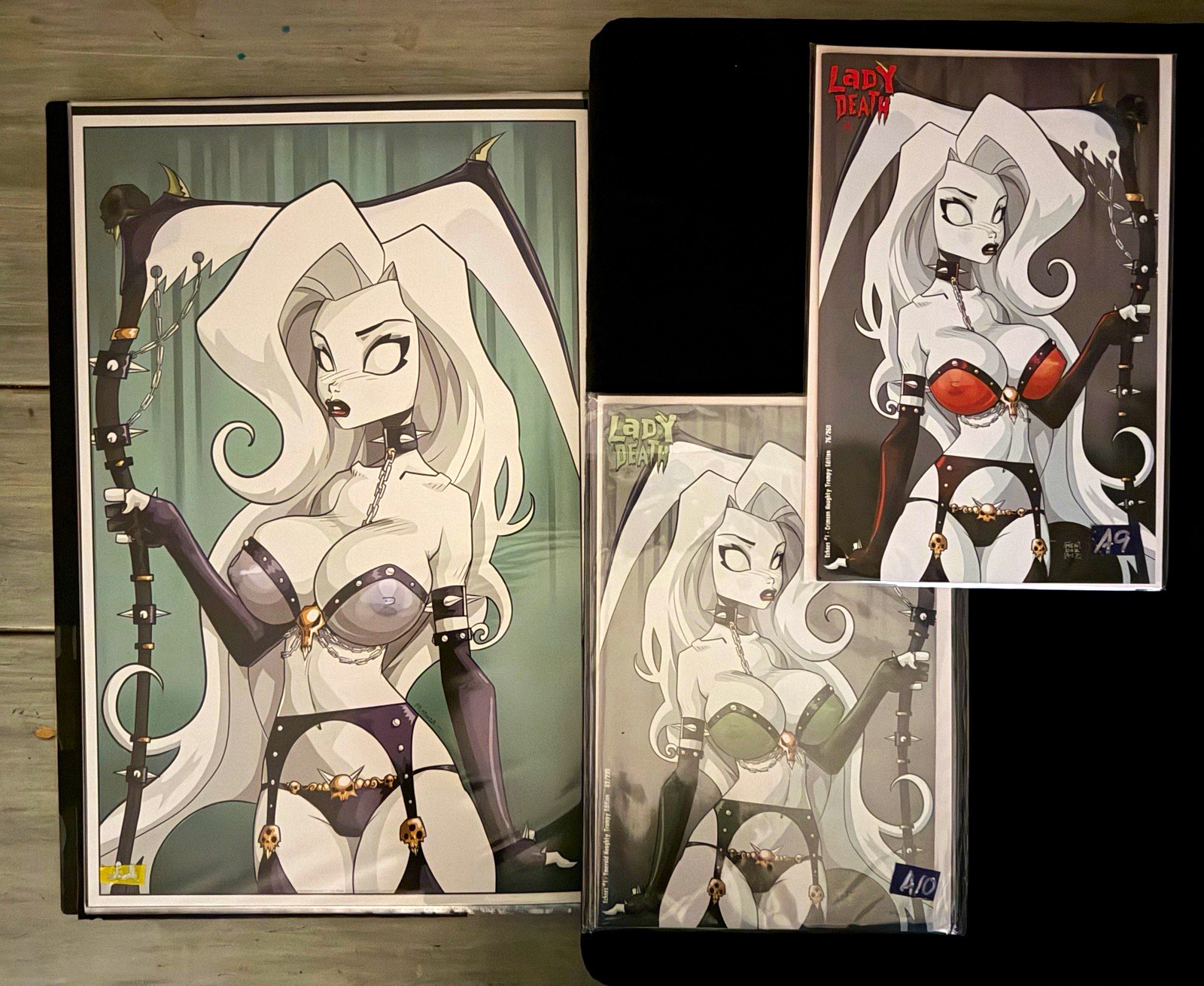 Lady Death 11x17 Poster and 2 Echoes #1 limited Edition comics Ready to Display Lady Death 11x17 Poster and 2 Echoes #1 limited Edition comics Ready to Display