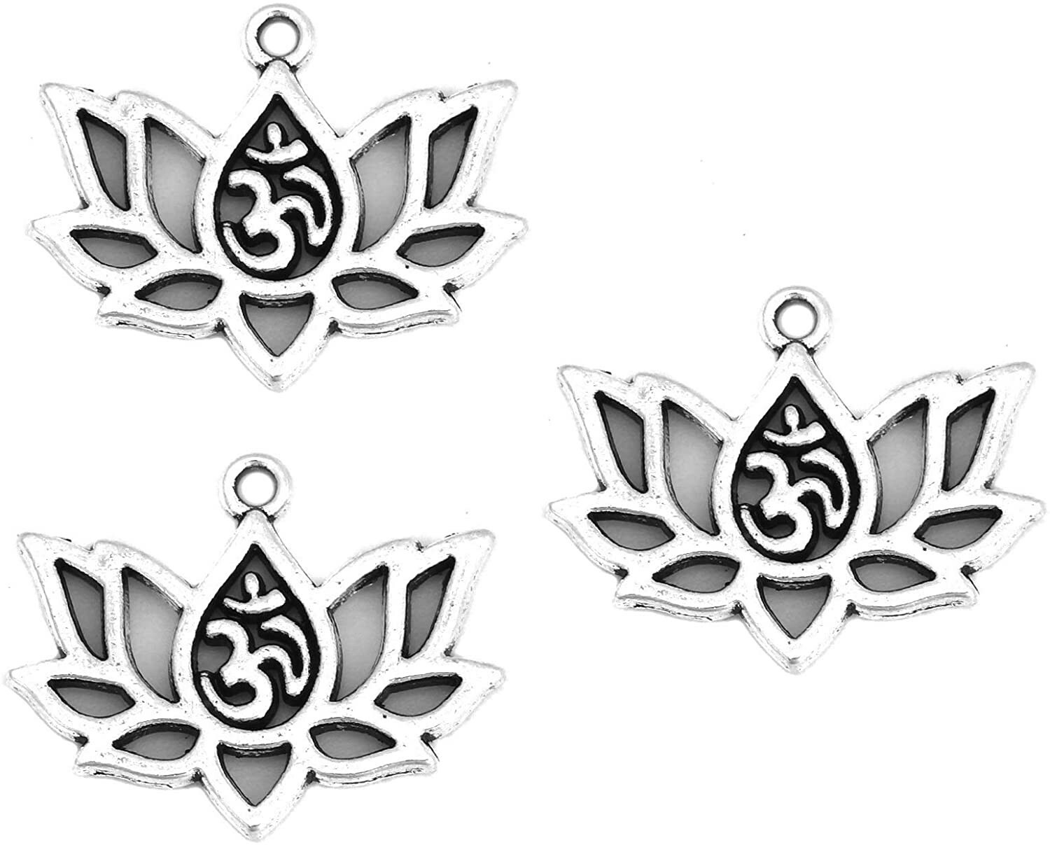 5 Lotus Charms Meditation Antiqued Silver Zen Open Flower Pendants Om Findings 5 Lotus Charms Meditation Antiqued Silver Zen Open Flower Pendants Om Findings