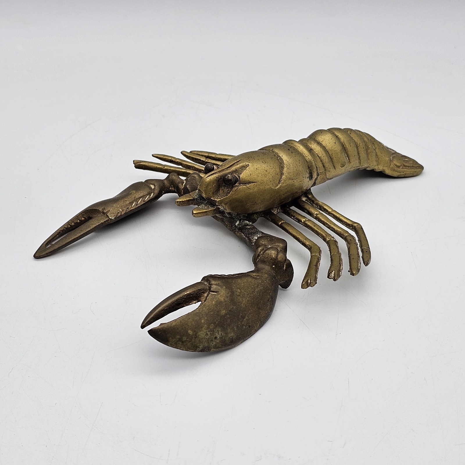 Mid Century Brass Lobster Coastal Decor 8" Mid Century Brass Lobster Coastal Decor 8"