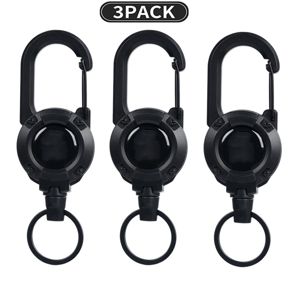 3PCS Retractable Carabiner Key Chain Heavy Duty Badge Reel ID Badge Holder 3PCS Retractable Carabiner Key Chain Heavy Duty Badge Reel ID Badge Holder