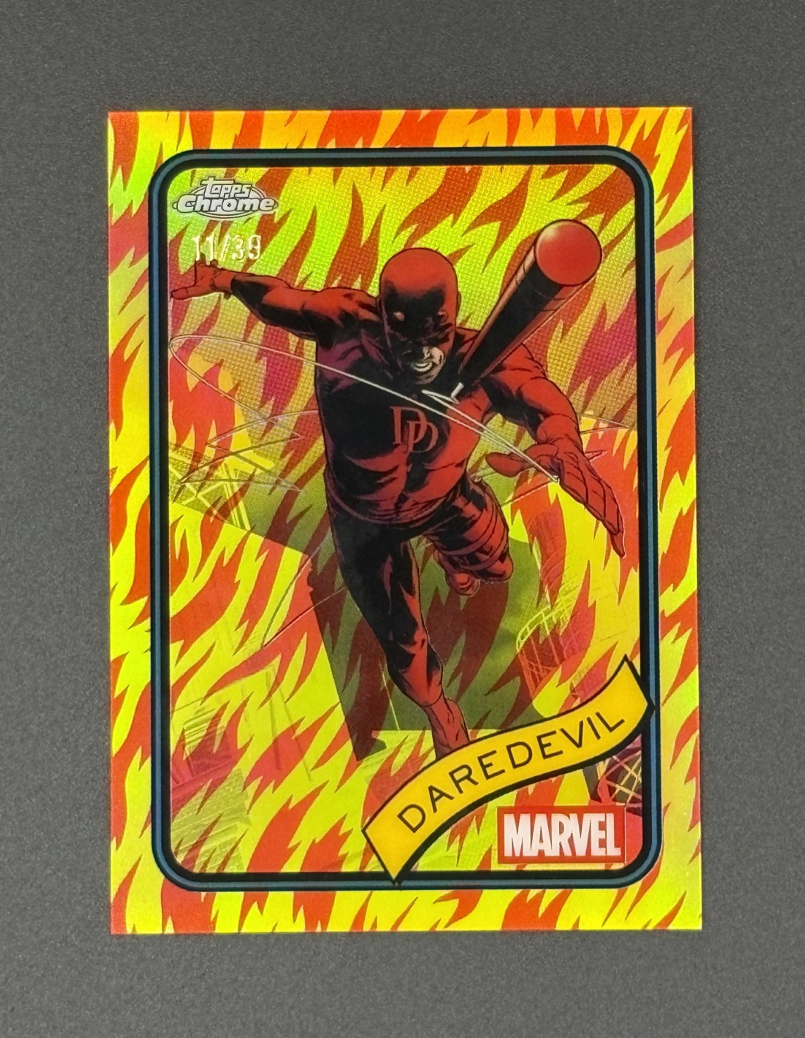 2025 Topps Chrome Marvel #97 Daredevil Doom Spider-Man Gambit HUMAN TORCH /39