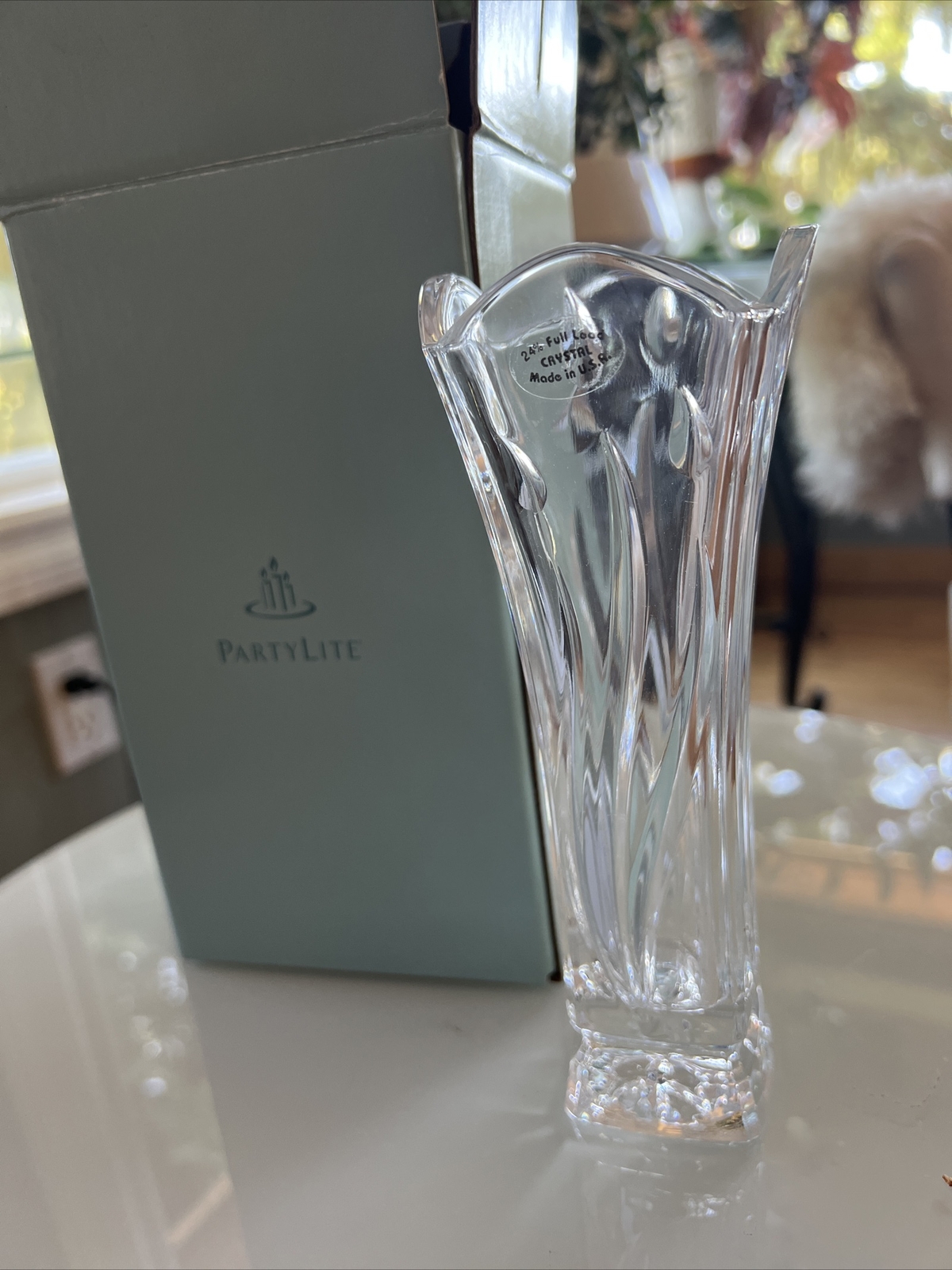 Partylite Signature Crystal Bud Vase Retired NIB P7056 Made In USA Partylite Signature Crystal Bud Vase Retired NIB P7056 Made In USA