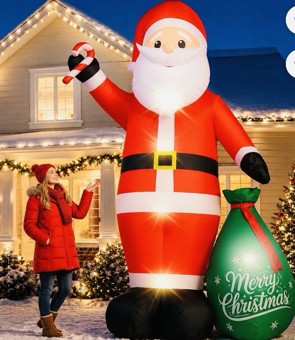 12FT Giant Inflatable Santa With Bag and Built-In LED’S🎅 12FT Giant Inflatable Santa With Bag and Built-In LED’S🎅