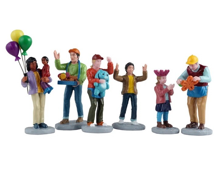 Lemax Fun At The Carnival Holiday Village Circus Midway Figures - Set of 6 Lemax Fun At The Carnival Holiday Village Circus Midway Figures - Set of 6