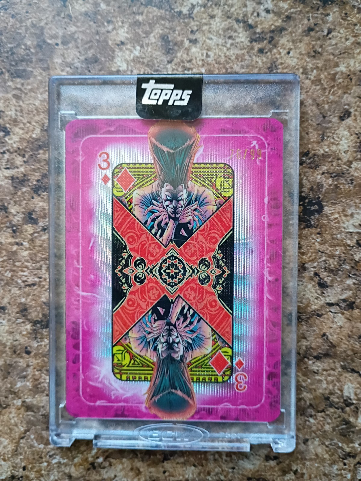 Legion -2025 Topps Chrome Marvel Mint Gambit’s Deck 3 of Diamonds #76/99 Encased