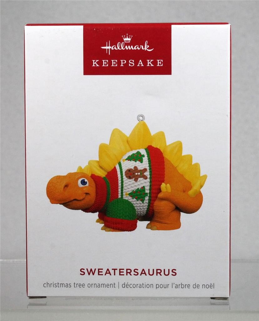 2024 Hallmark Ornament - 'SWEATERSAURUS' Dinosaur in Sweater - New in Box 2024 Hallmark Ornament - 'SWEATERSAURUS' Dinosaur in Sweater - New in Box