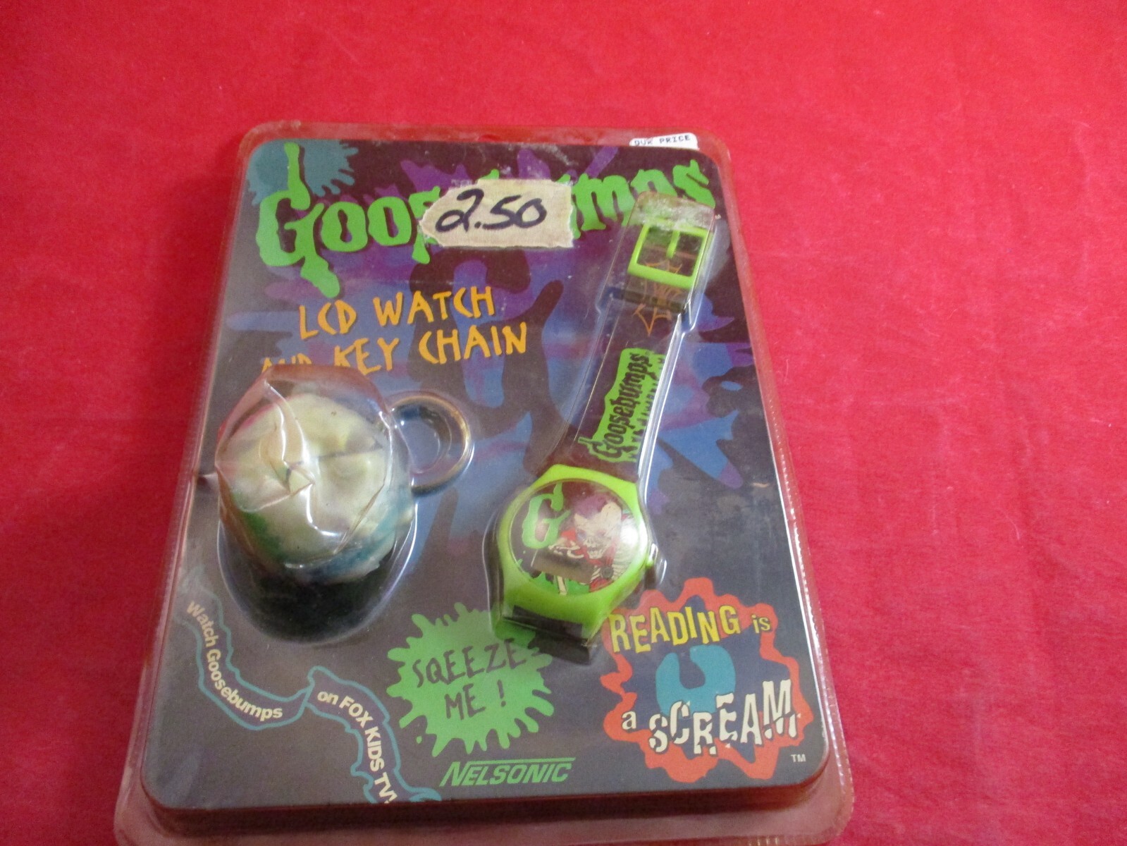 R.L. Stine Goosebumps LCD Watch & Curly the Skeleton Keychain *NEW* Nelsonic R.L. Stine Goosebumps LCD Watch & Curly the Skeleton Keychain *NEW* Nelsonic