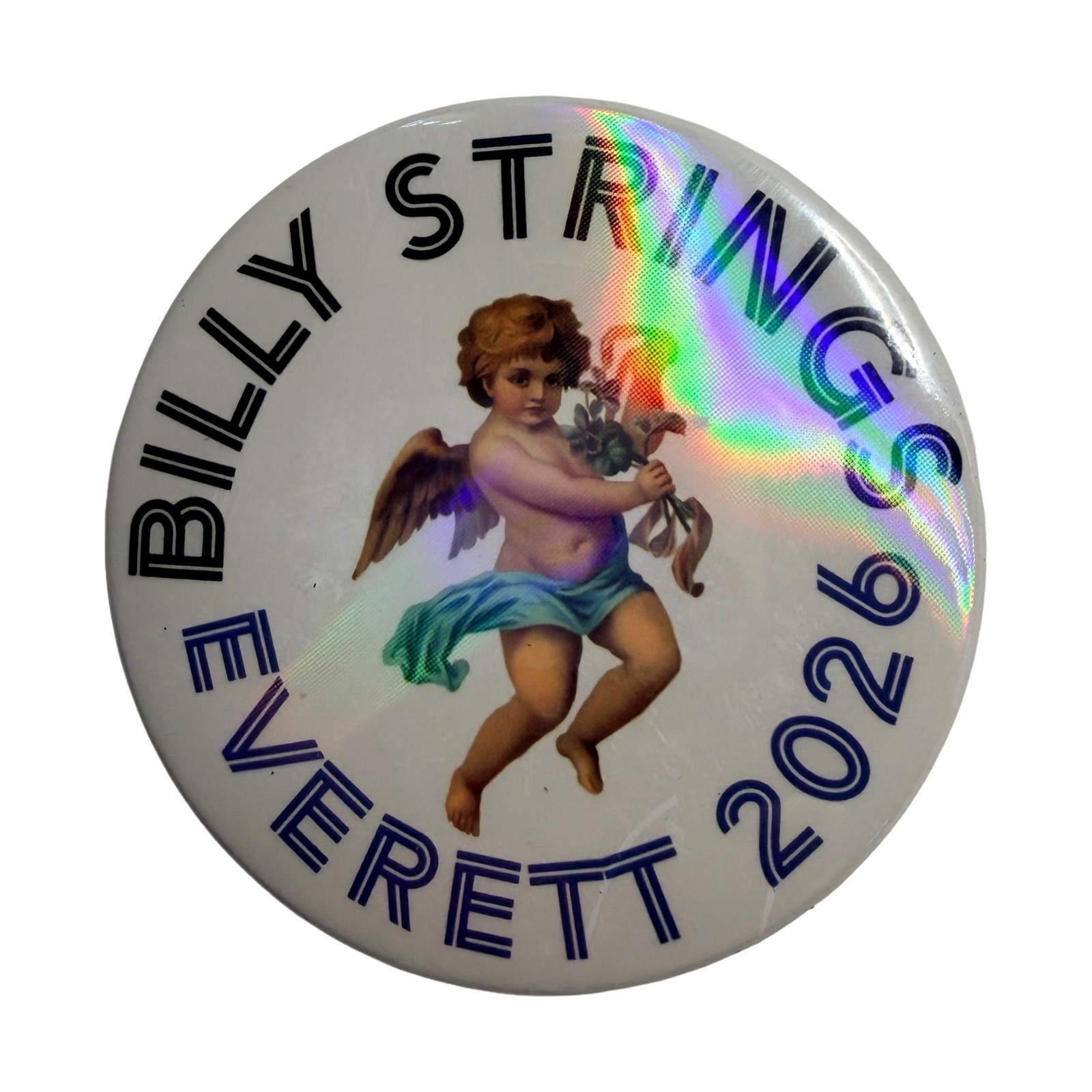 One Billy Strings Holographic Button Pin - Everett 2026 BMFS One Billy Strings Holographic Button Pin - Everett 2026 BMFS