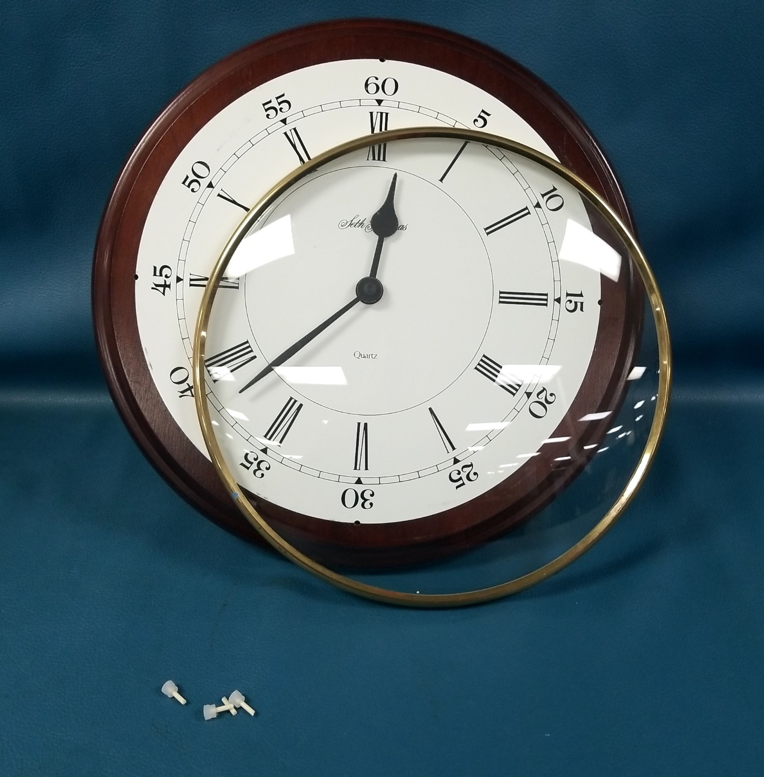 VTG 13.5" Seth Thomas Round Solid Wood St.Andrews Wall Clock Tally England VTG 13.5" Seth Thomas Round Solid Wood St.Andrews Wall Clock Tally England