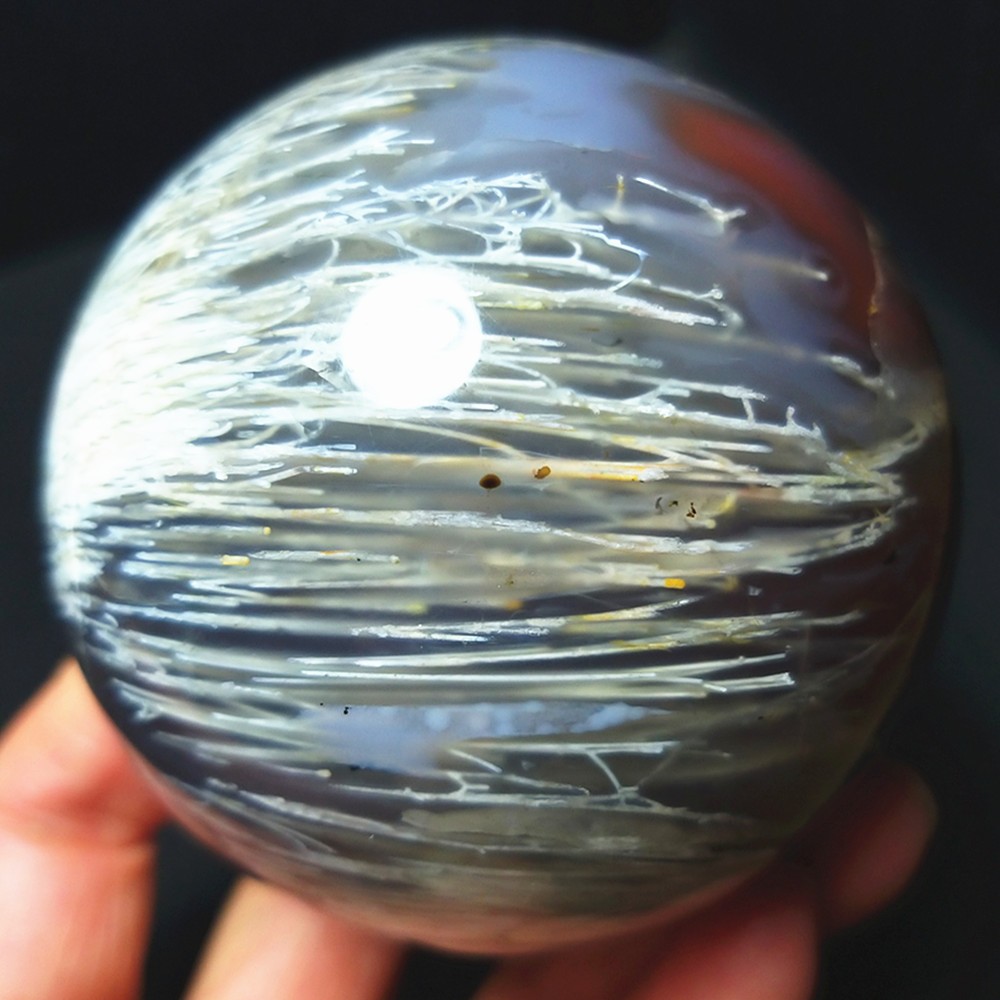 RARE 424g Natural Polished Scarlet Banded Agate Crystal Ball Healing A5017 RARE 424g Natural Polished Scarlet Banded Agate Crystal Ball Healing A5017
