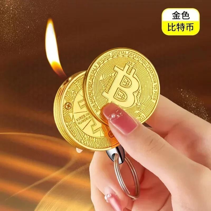 Creative Fun Bitcoin Butane Gas Lighter Stock Commemorative Coin Virtual Coin Pe Creative Fun Bitcoin Butane Gas Lighter Stock Commemorative Coin Virtual Coin Pe