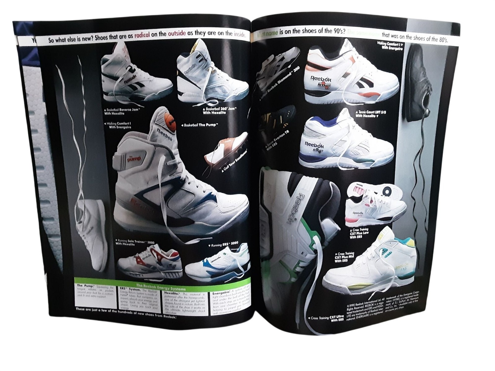 1990 Reebok Pump Athletic Shoes 8 Page Catalog Basketball Running Tennis