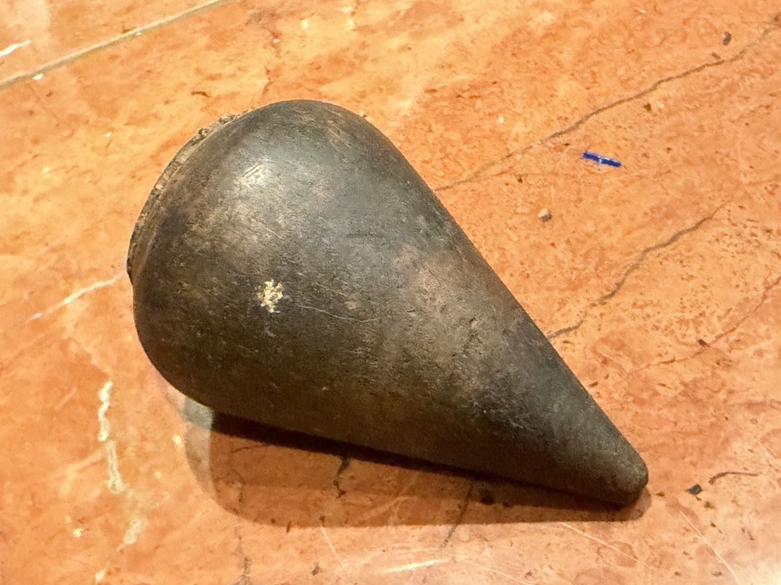 ANTIQUE WOOD PLUMB BOB TURNIP TOP LEVELING WOODWORKING 4" TOOL GREAT PATINA