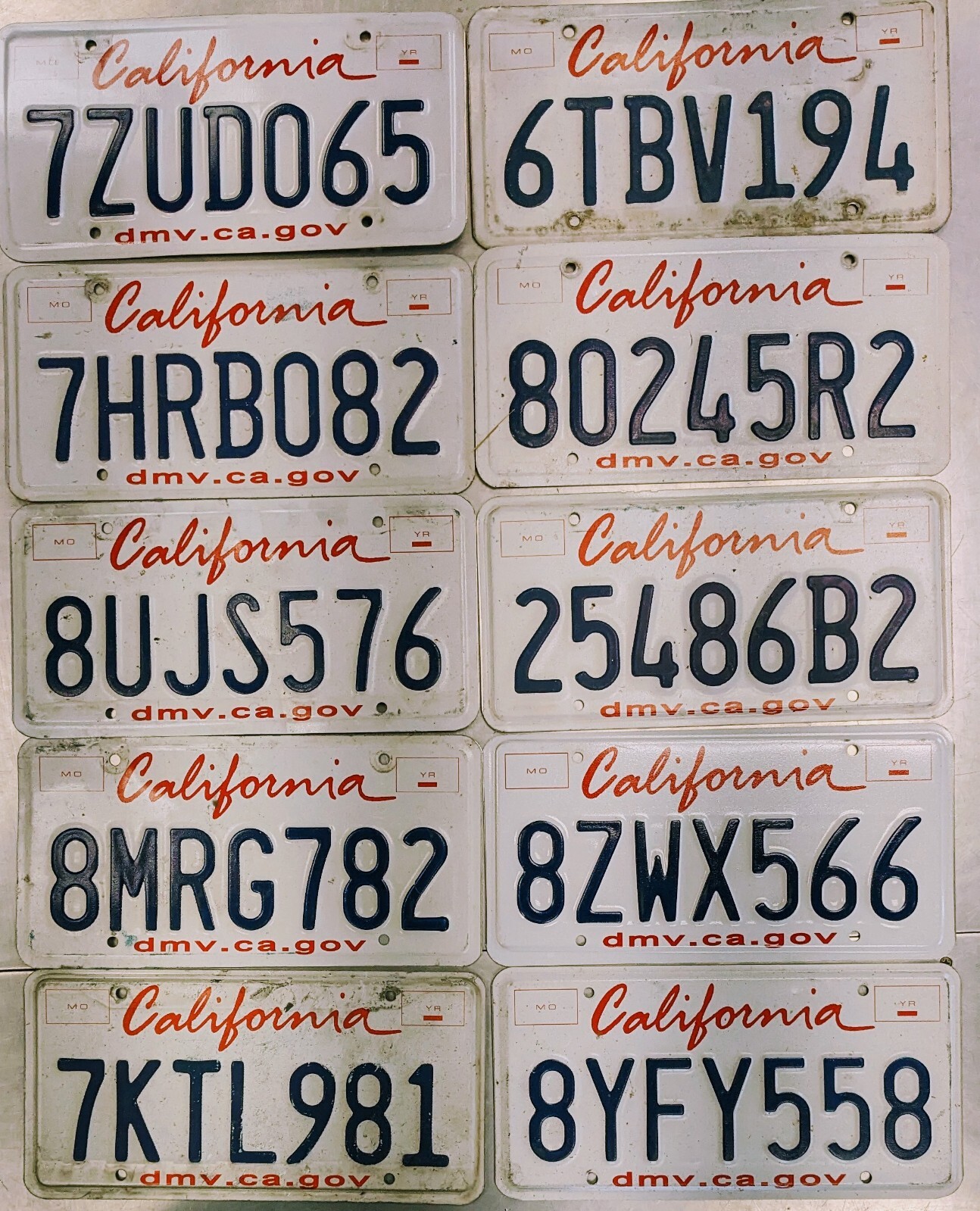 BULK LOT of 100 California License Plates NICE QUALITY BULK LOT of 100 California License Plates NICE QUALITY