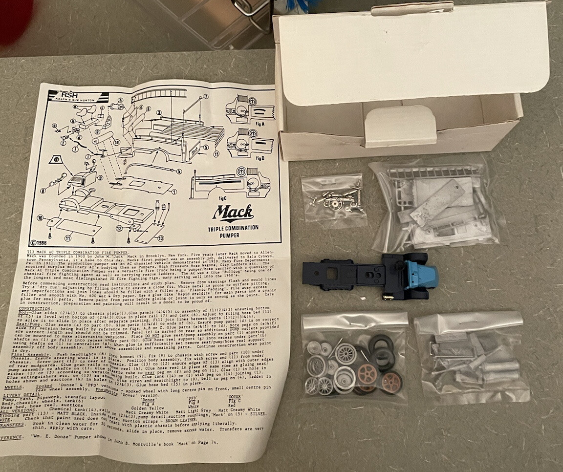 1986 Mack T13 Mack AC Triple Combination Fire Pumper Model -RSH-NIB w/Directions 1986 Mack T13 Mack AC Triple Combination Fire Pumper Model -RSH-NIB w/Directions