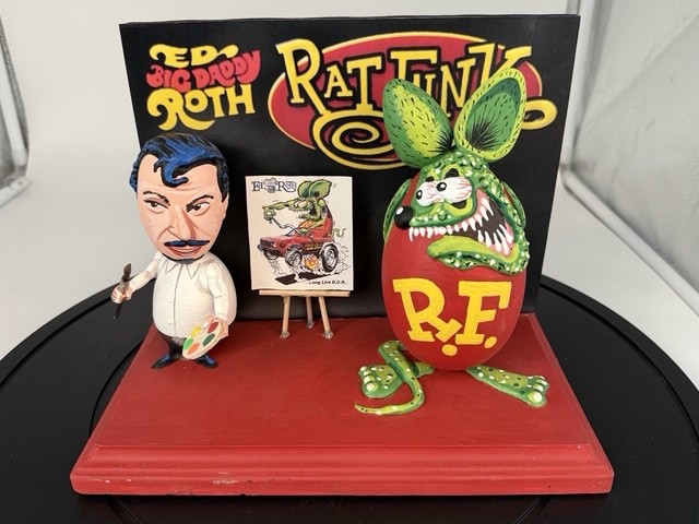 VRHTF VTG RARE NHRA BIG DADDY ED ROTH & RAT FINK HAND MADE & PAINTED FROM EGGS VRHTF VTG RARE NHRA BIG DADDY ED ROTH & RAT FINK HAND MADE & PAINTED FROM EGGS