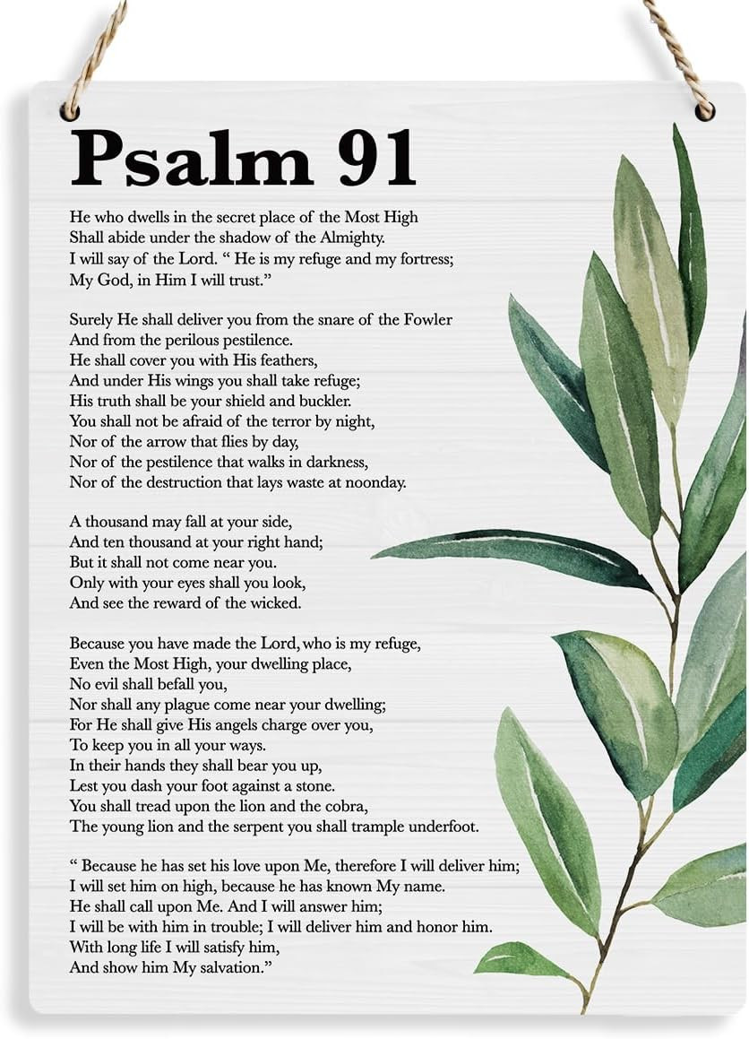 Inspirational Scripture Wall Art Bible Verses Psalm 91 Wall Decor Christian Wall