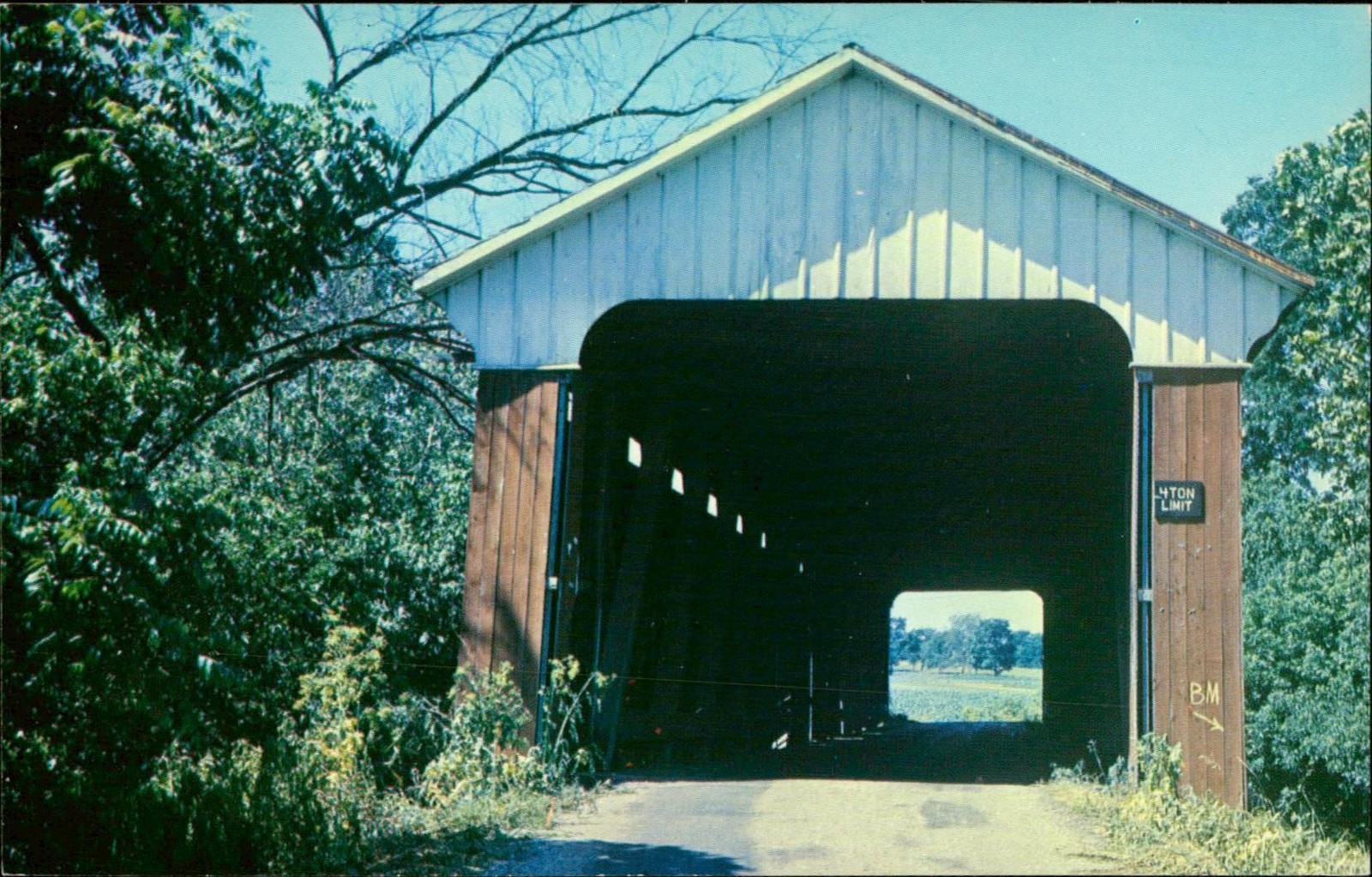 Scipio Covered Bridge Jennings IN Postcard 1886 Howe Truss Vintage Scipio Covered Bridge Jennings IN Postcard 1886 Howe Truss Vintage