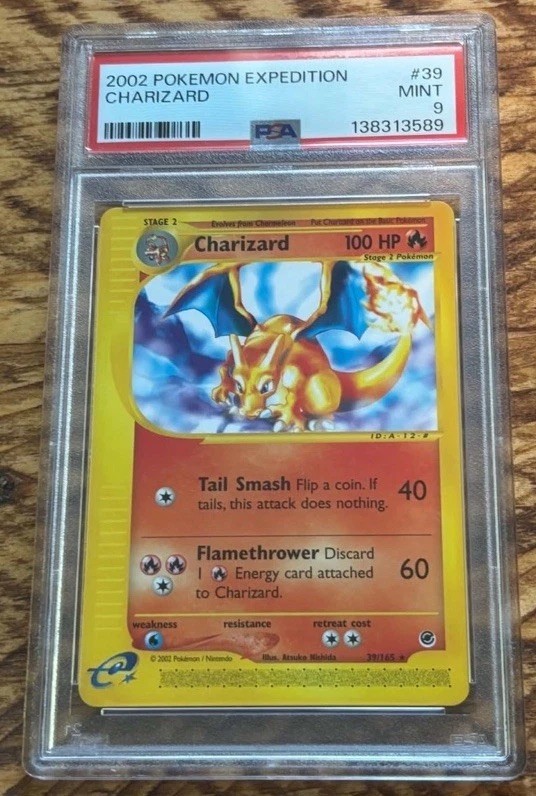 Charizard Expedition PSA Mint 9 39/165 Non Holo Rare Pokemon Card New Cert Charizard Expedition PSA Mint 9 39/165 Non Holo Rare Pokemon Card New Cert