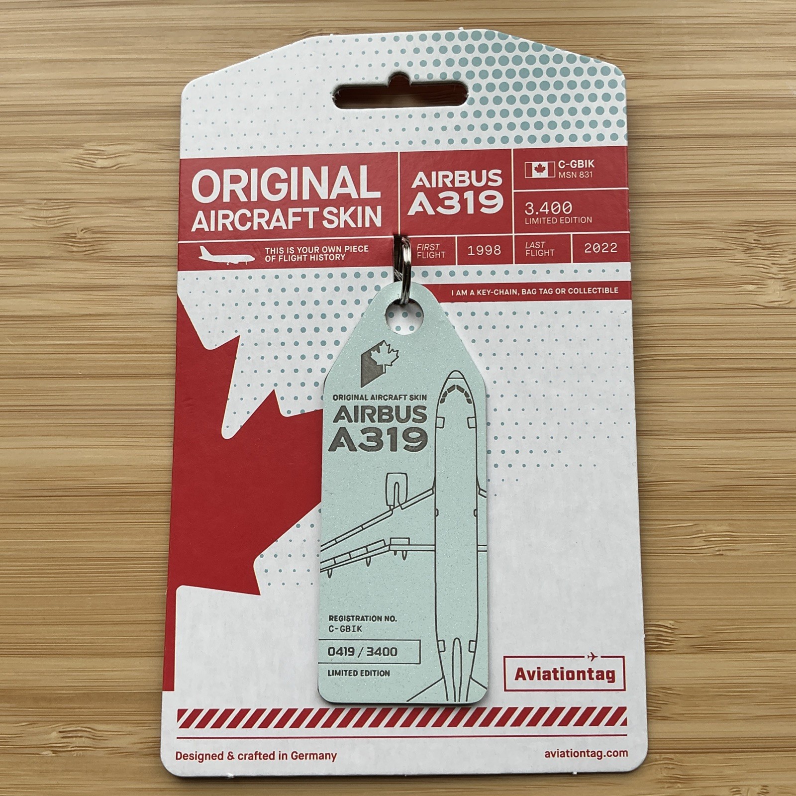 AVIATIONTAG | AIR CANADA AIRBUS A319 C-GBIK | MSN 831 TURQUOISE TAG AVIATIONTAG | AIR CANADA AIRBUS A319 C-GBIK | MSN 831 TURQUOISE TAG