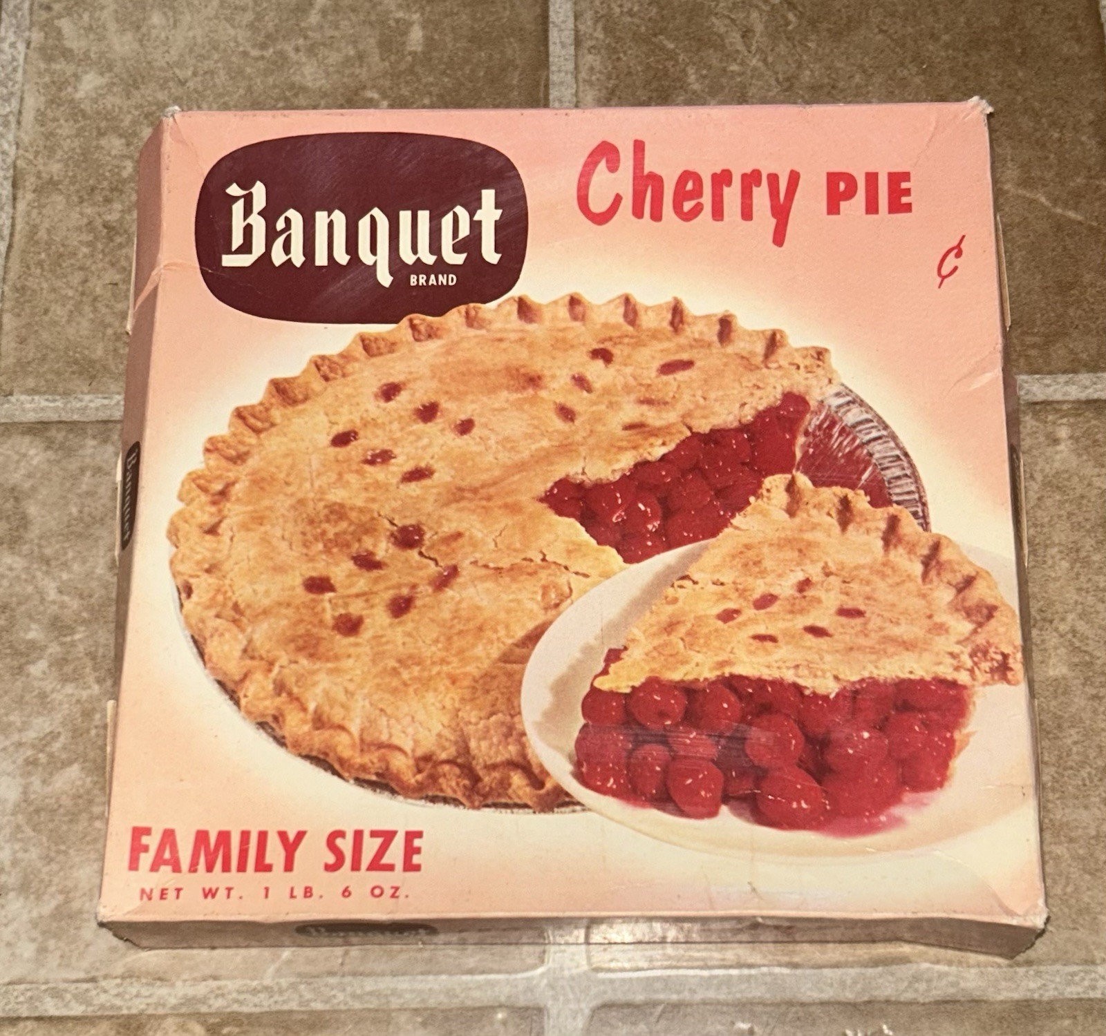 Vintage 1950s Banquet Frozen Cherry Pie Box Unused TV Dinner VG Condition Vintage 1950s Banquet Frozen Cherry Pie Box Unused TV Dinner VG Condition
