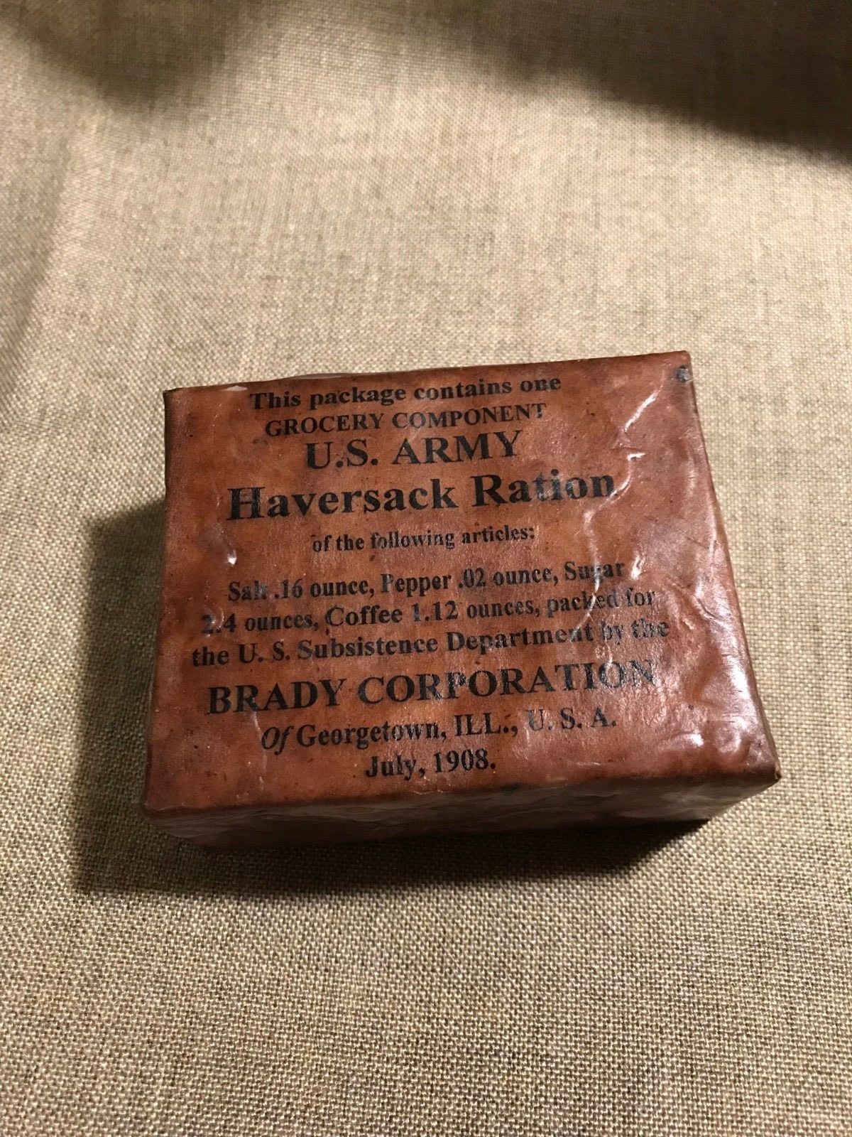 WWI Mexican border US Army 1908 Haversack ration WWI Mexican border US Army 1908 Haversack ration
