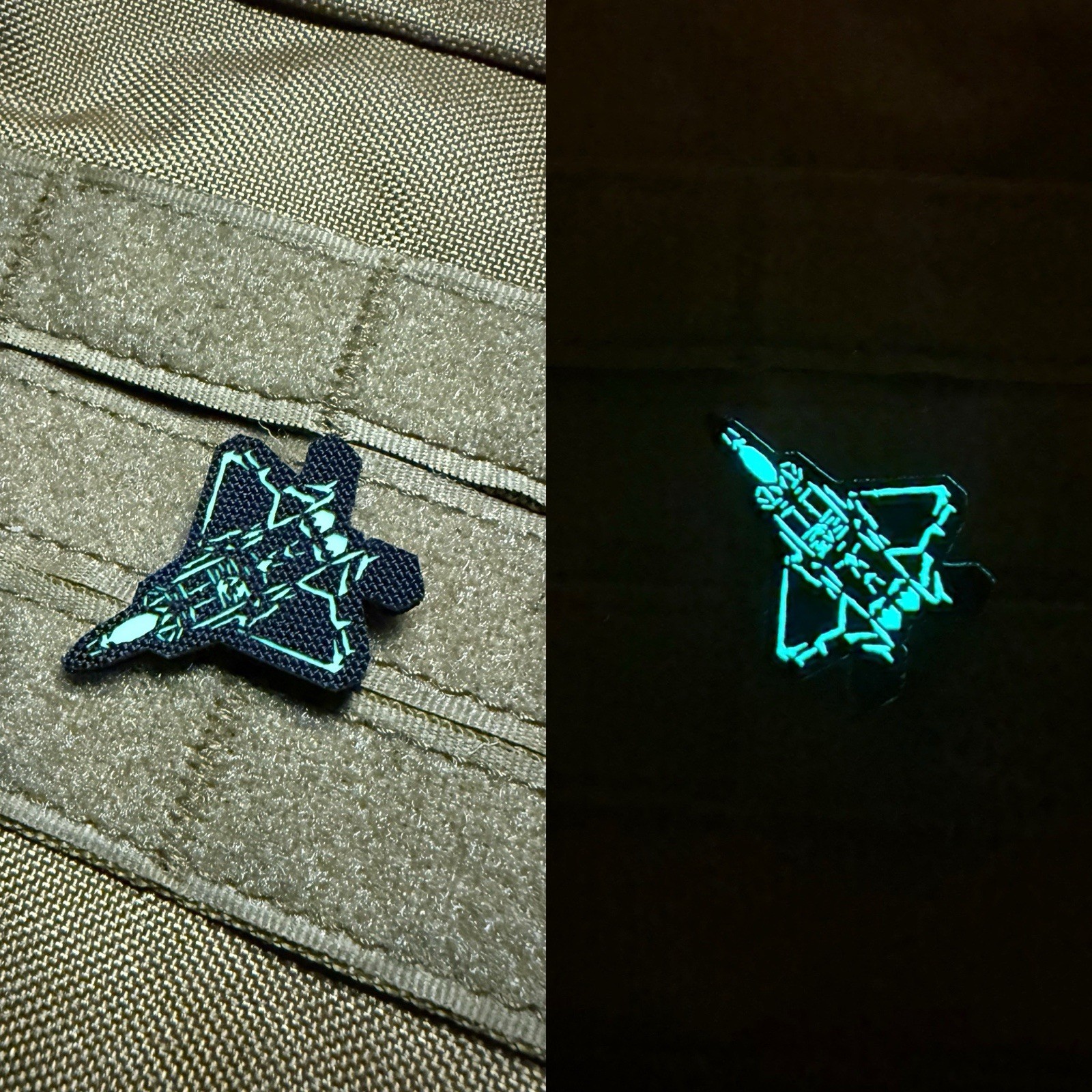 F-22 Raptor IR Glow Patch FIGHTER JET USAF F22 Hook Loop Black F-22 Raptor IR Glow Patch FIGHTER JET USAF F22 Hook Loop Black