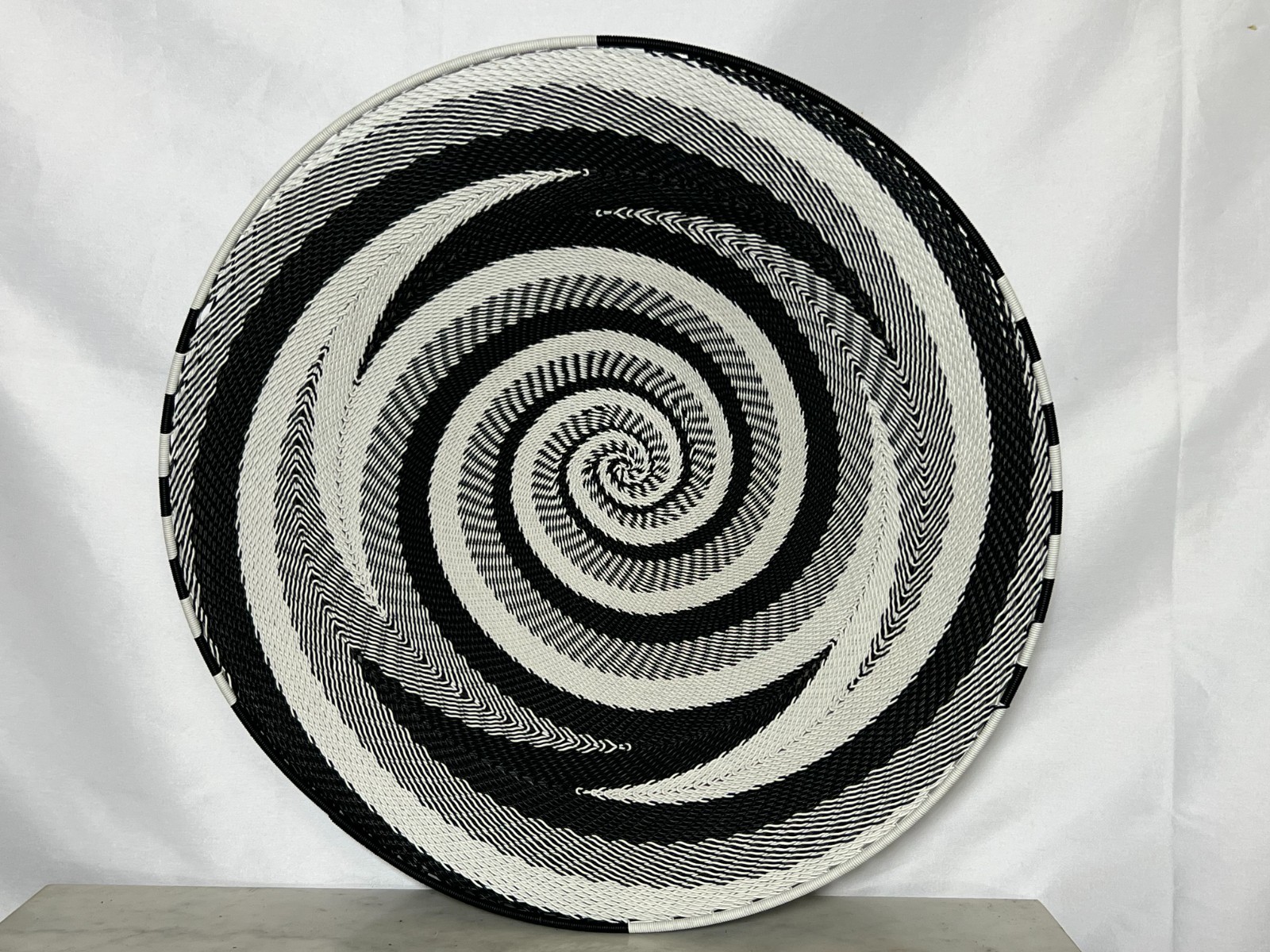 large hand weave south African Zulu wire basket 15" X 5" African Art Deco large hand weave south African Zulu wire basket 15" X 5" African Art Deco