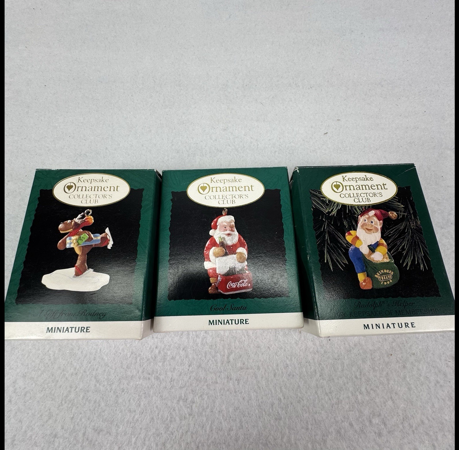 Vintage 1990s Hallmark Keepsake Ornament Miniature Collectors Club Lot of 3 Vintage 1990s Hallmark Keepsake Ornament Miniature Collectors Club Lot of 3