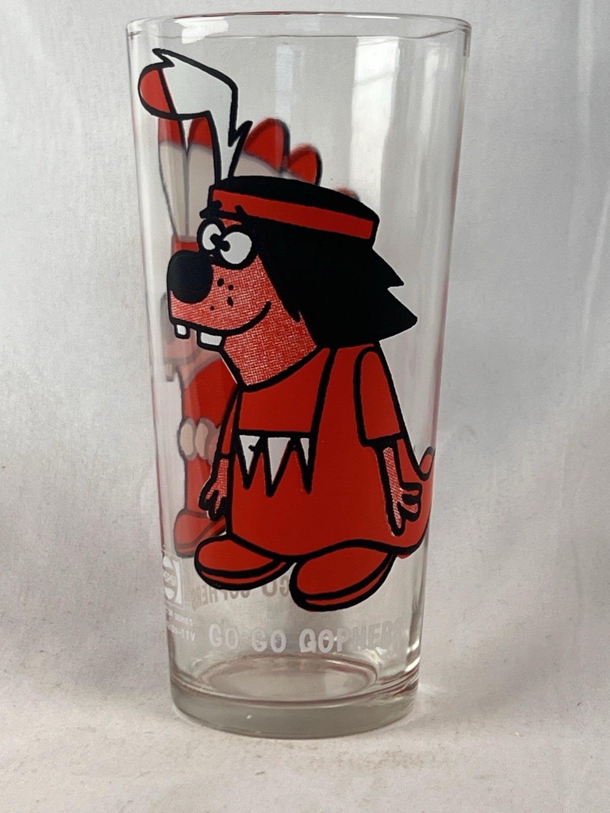 Vintage 1970s Pepsi Collector Series Go Go Gophers Cartoon Drinking Glass Vintage 1970s Pepsi Collector Series Go Go Gophers Cartoon Drinking Glass