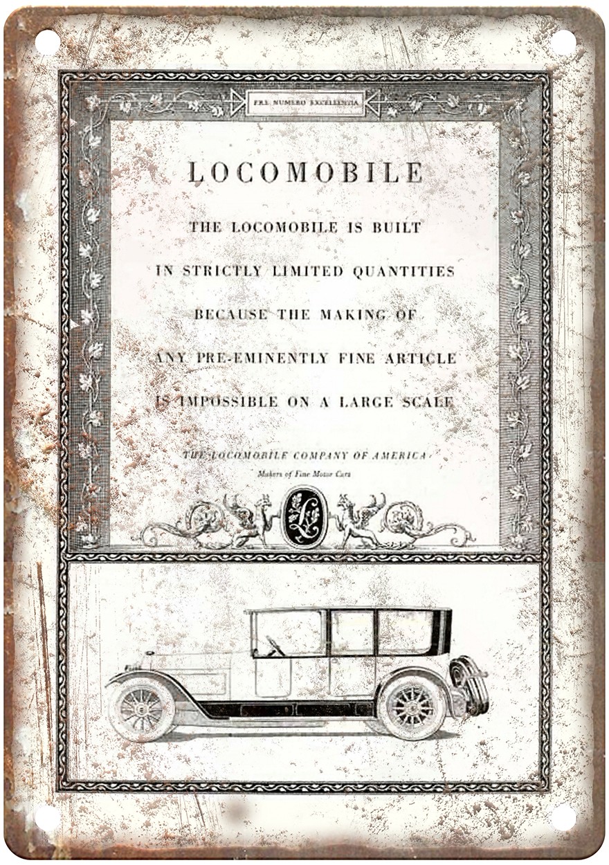1918 Locomobile Vintage Automobile Ad Retro Look Metal Sign AM8663