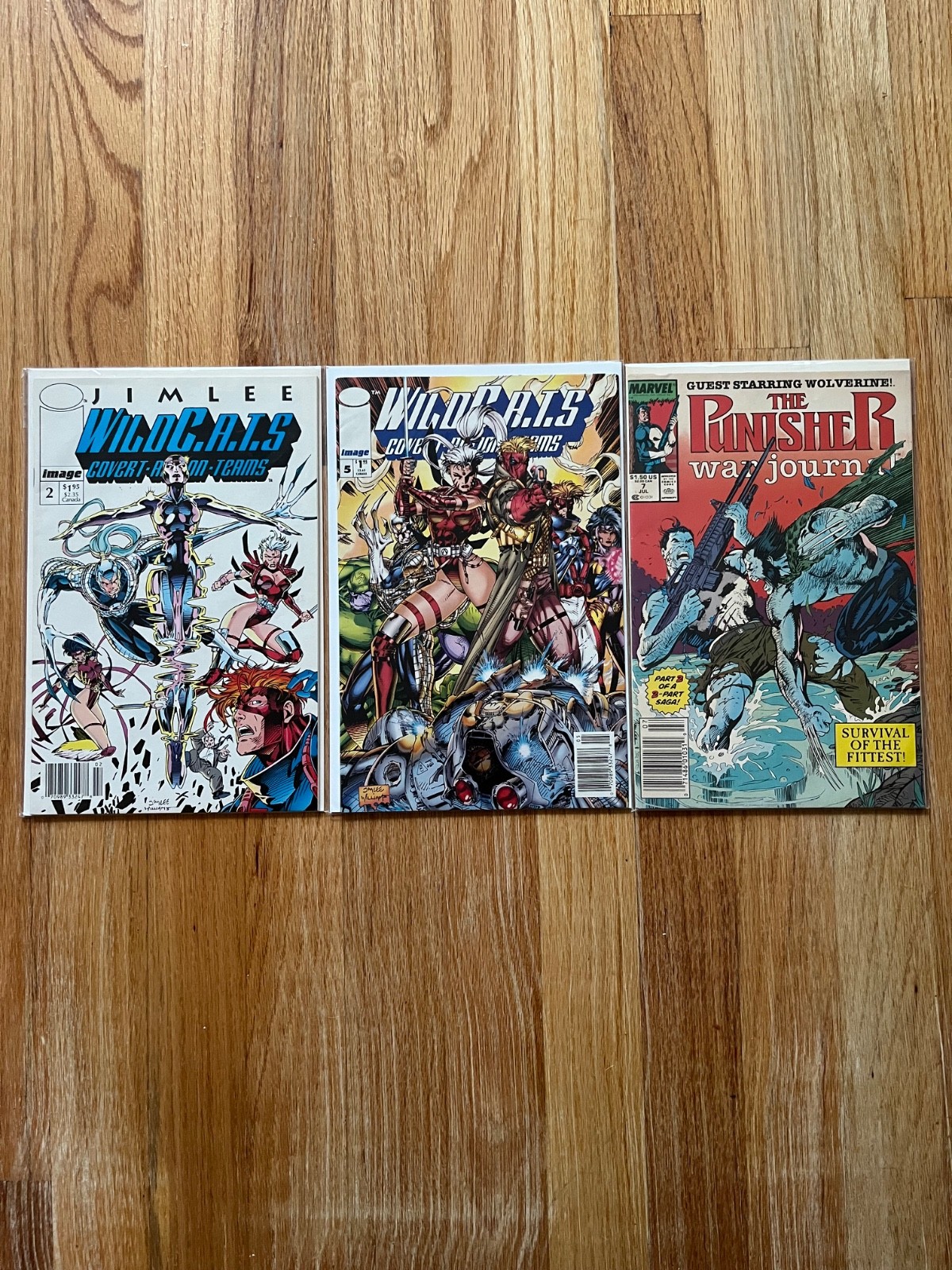 Jim Lee WildC.A.T.s #2 #5 NEWSSTAND Variant Lot NM Wildcats + Punisher Bonus Jim Lee WildC.A.T.s #2 #5 NEWSSTAND Variant Lot NM Wildcats + Punisher Bonus