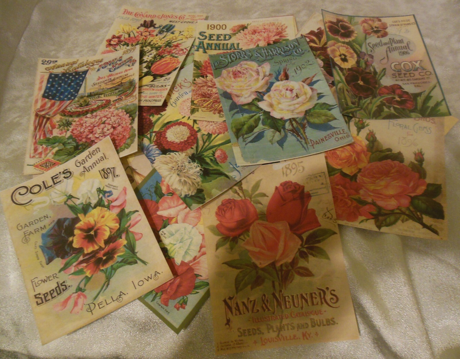 Set of 16 LARGE Vintage Seed Catalog Cover images-Flowers-1800's to early 1900's Set of 16 LARGE Vintage Seed Catalog Cover images-Flowers-1800's to early 1900's