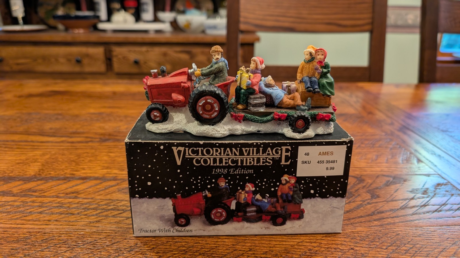 Vintage 1998 Victorian Village Collectibles Red Tractor Christmas Ride Perfect Vintage 1998 Victorian Village Collectibles Red Tractor Christmas Ride Perfect