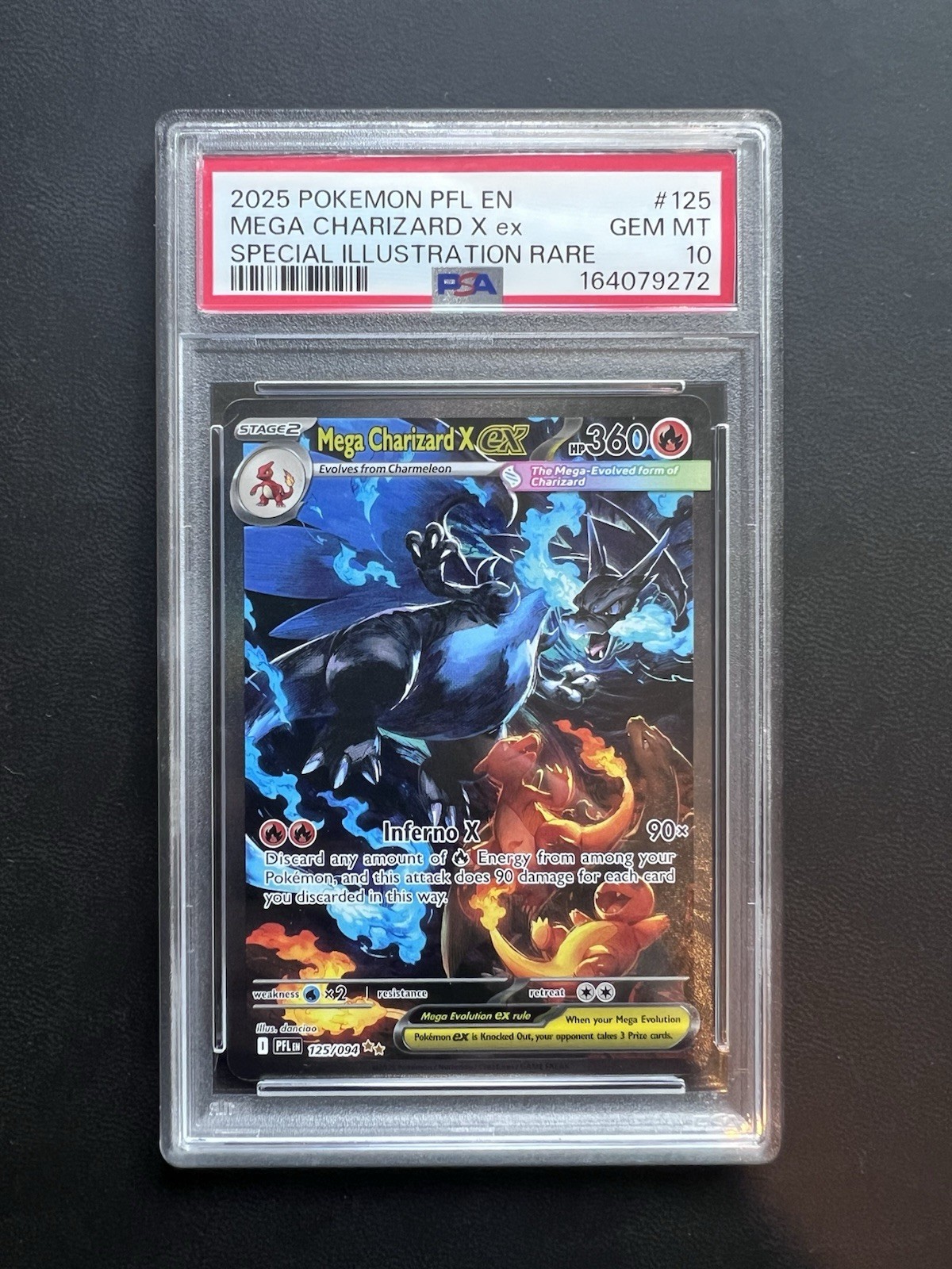 PSA 10 MEGA CHARIZARD X EX 125/094 Phantasmal Flames Pokemon Card PSA 10 MEGA CHARIZARD X EX 125/094 Phantasmal Flames Pokemon Card