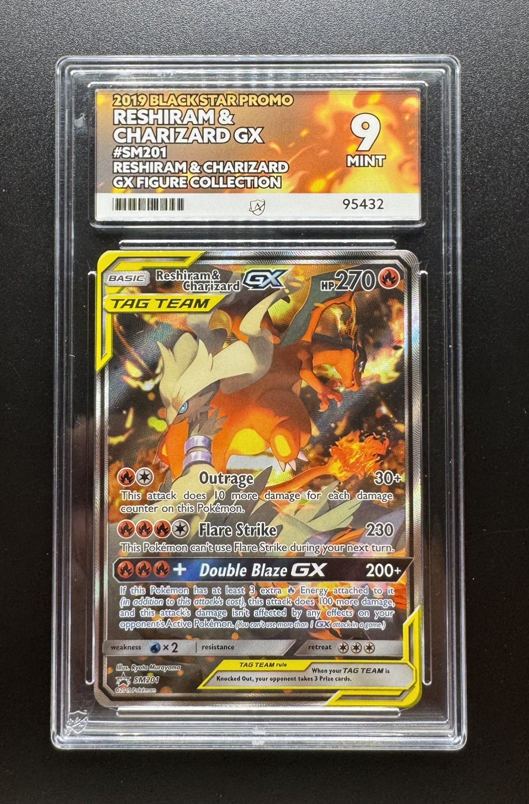 Pokemon 2019 Reshiram & Charizard GX SM201 GX Figure Collection Promo ACE 9 Mint Pokemon 2019 Reshiram & Charizard GX SM201 GX Figure Collection Promo ACE 9 Mint