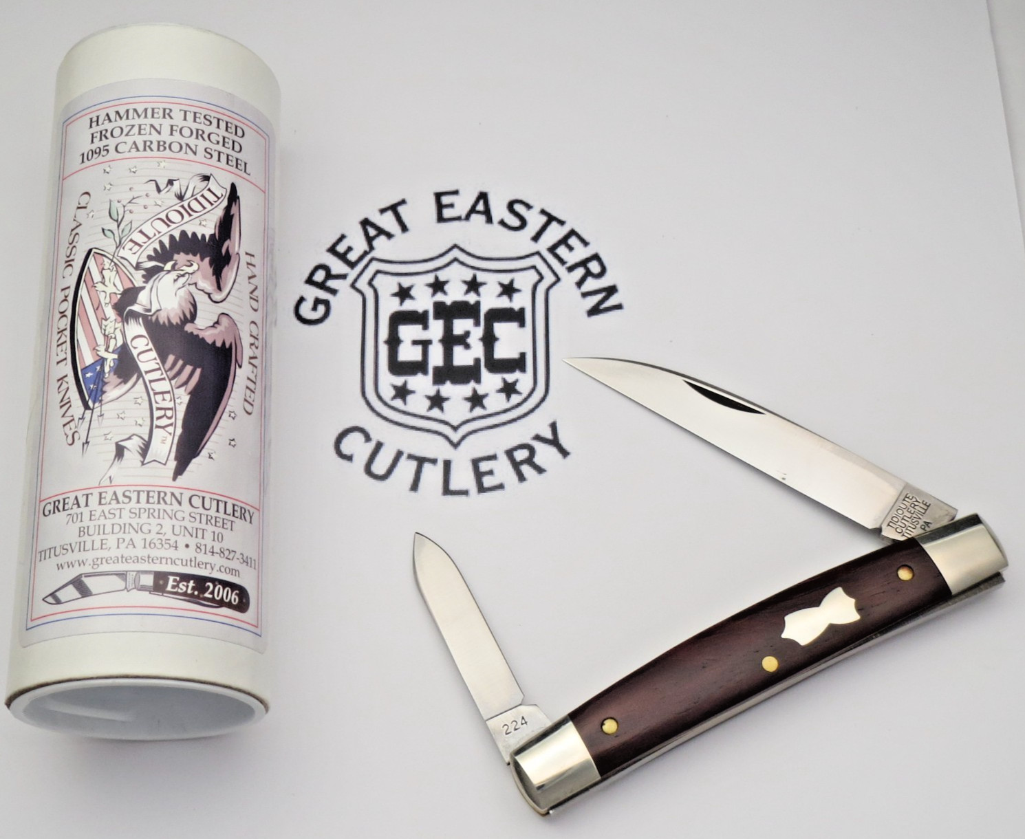 Tidioute by by Great Eastern 2024 - 130224 CLERK Two-Blade Congress Knife MINT Tidioute by by Great Eastern 2024 - 130224 CLERK Two-Blade Congress Knife MINT