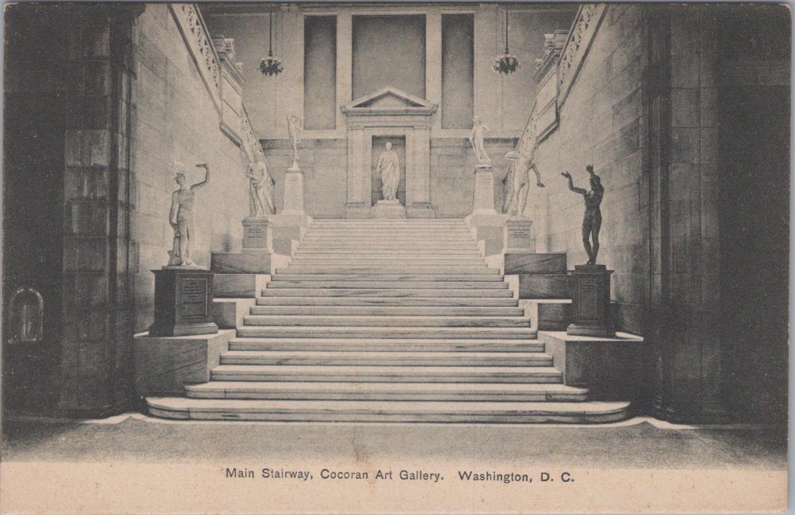 Main Stairway Corcoran Art Gallery Washington DC Statues Interior 1900s Postcard Main Stairway Corcoran Art Gallery Washington DC Statues Interior 1900s Postcard