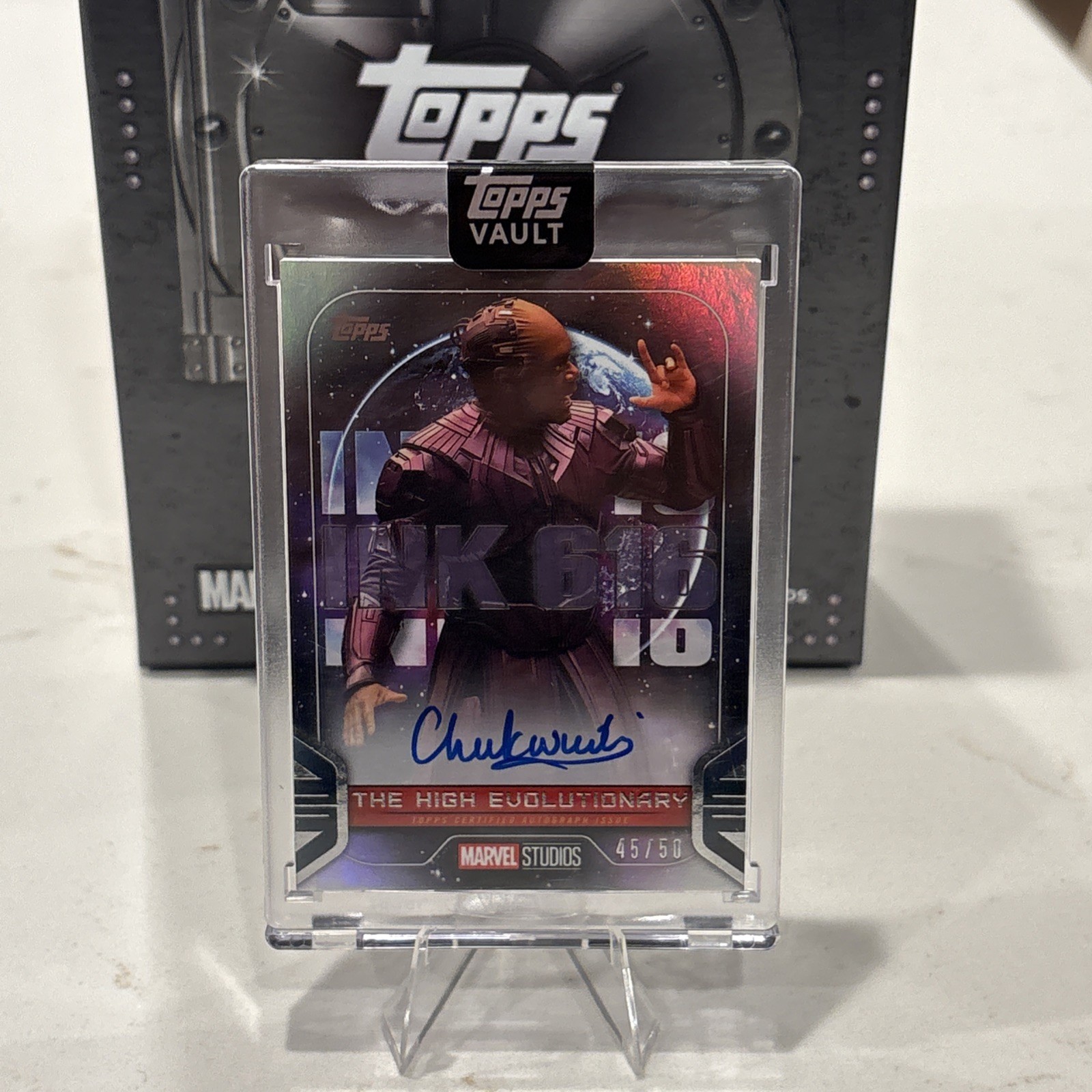 2026 Topps Marvel Vault INK Chukwudi Iwuji High Evolutionary Auto /50 2026 Topps Marvel Vault INK Chukwudi Iwuji High Evolutionary Auto /50