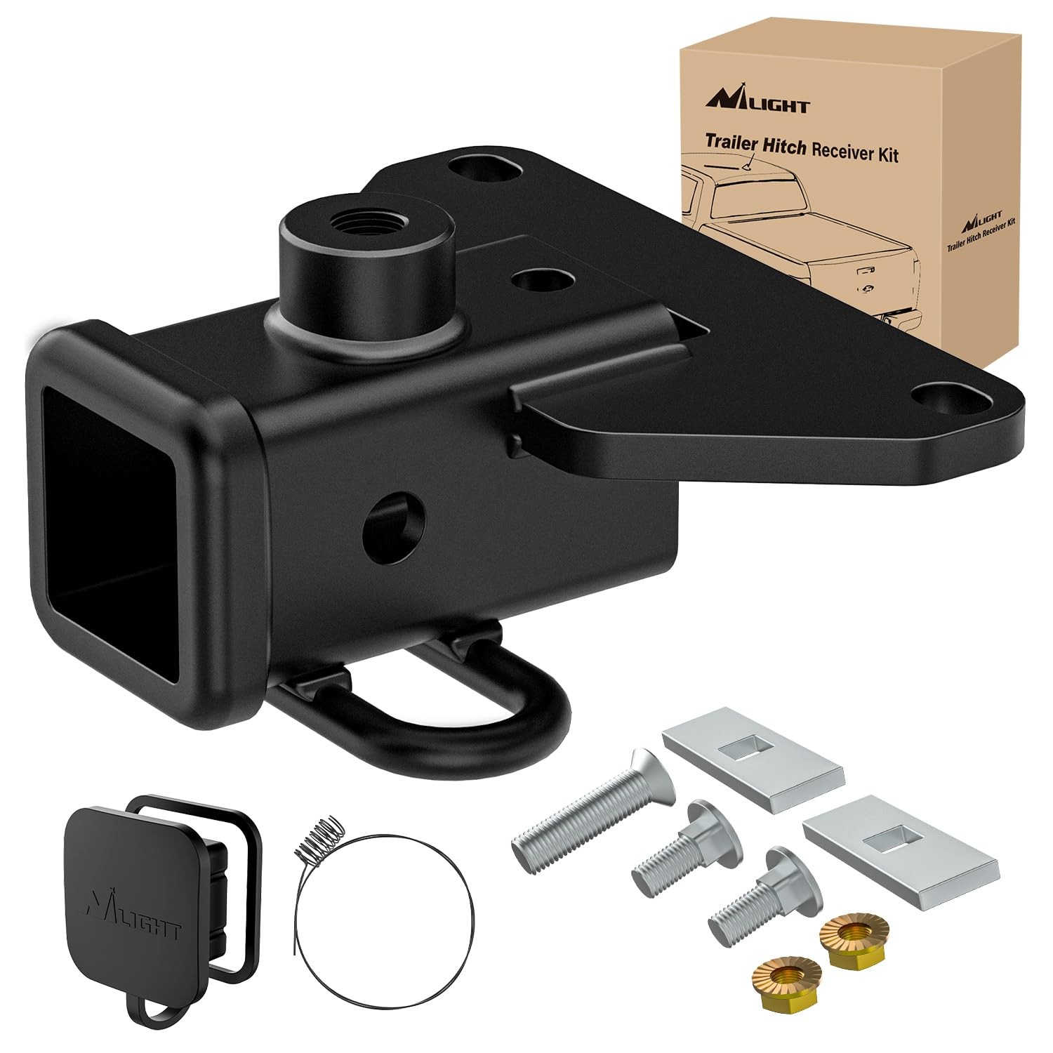 Nilight 2" Rear Bumper Tow Hitch Receiver Cover Kit for Gladiator JT | Class 3 H Nilight 2" Rear Bumper Tow Hitch Receiver Cover Kit for Gladiator JT | Class 3 H