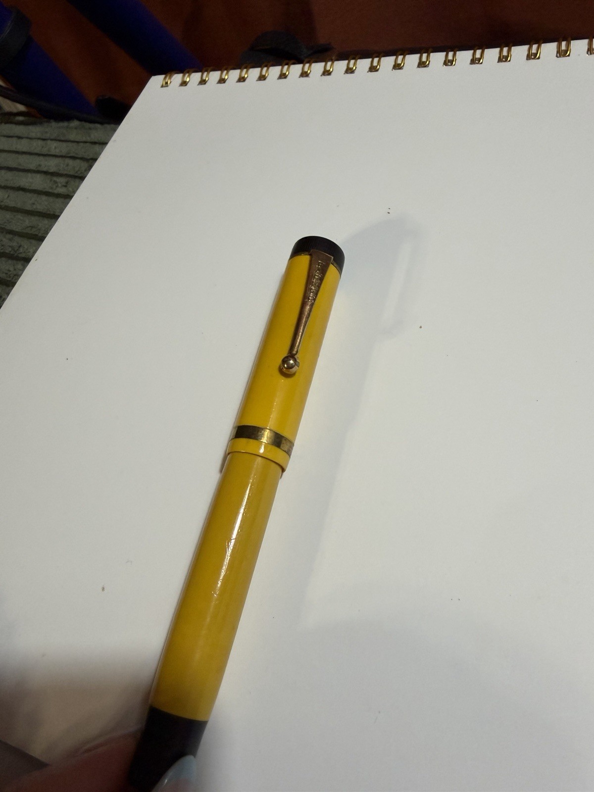 Vintage 1928 Parker Duofold Junior Mandarin Yellow Fountain Pen 14K Gold Nib Vintage 1928 Parker Duofold Junior Mandarin Yellow Fountain Pen 14K Gold Nib