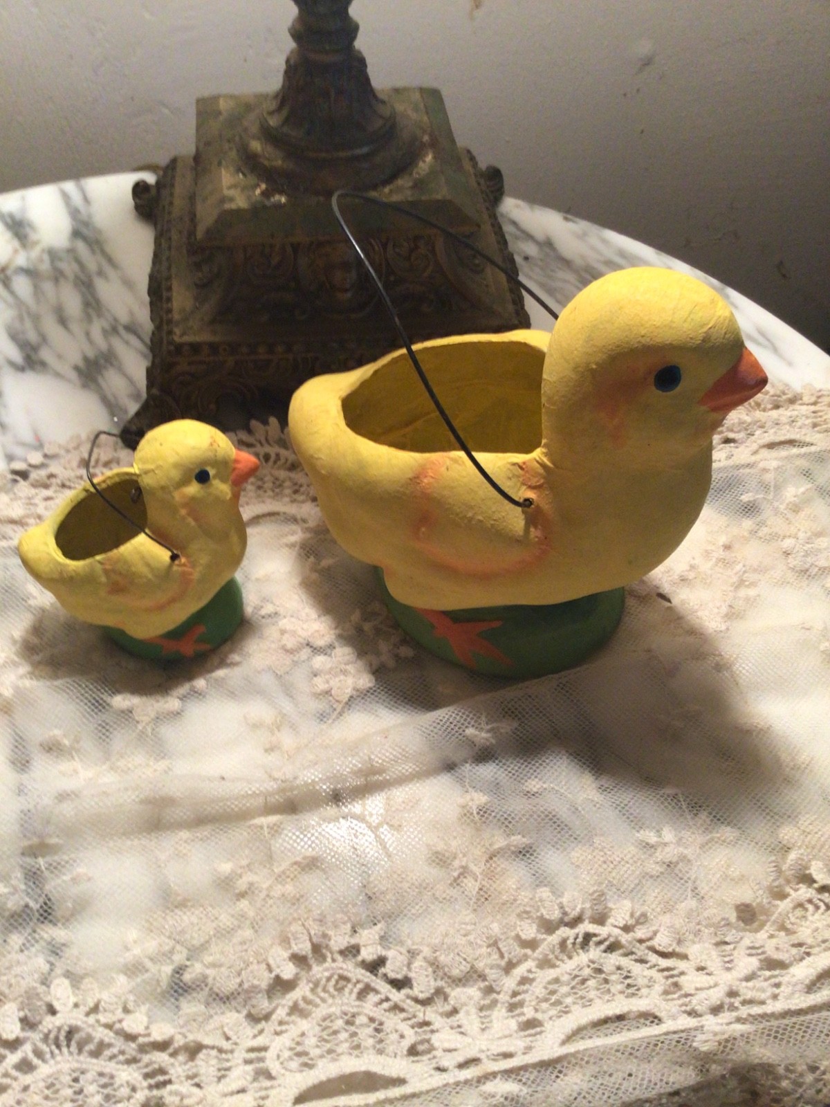Vintage Bethany Lowe ?Chicken & Chick Papier Mache~ SET Candy Containers- Easter Vintage Bethany Lowe ?Chicken & Chick Papier Mache~ SET Candy Containers- Easter