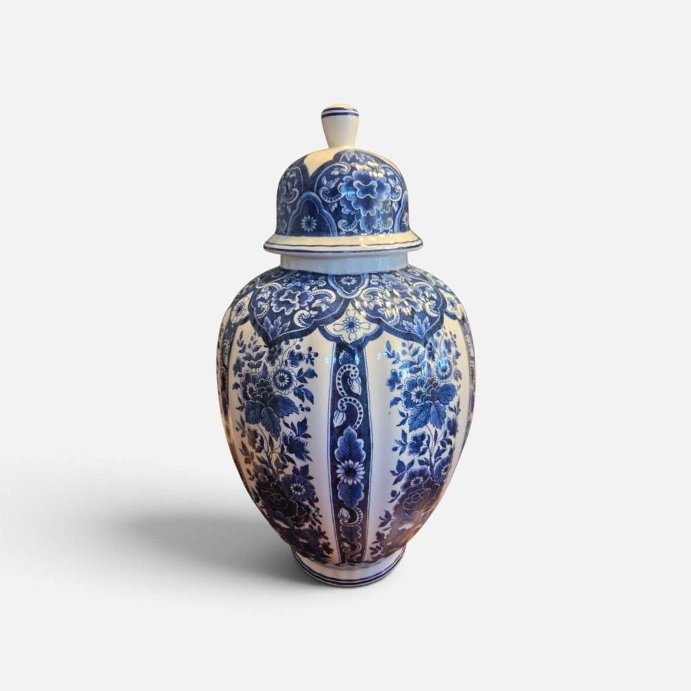 Vintage Ardalt "Blue Delft" Italian Ginger Jar / Urn with Lid (c. 1950s–1970s)