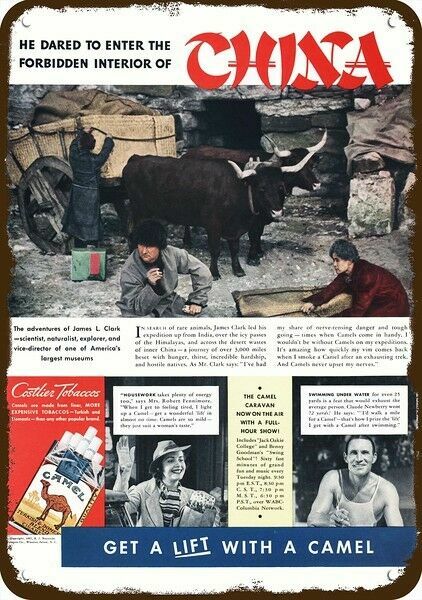 1937 CAMEL CIGARETTES Vintage Look DECORATIVE METAL SIGN - James Clark in China 1937 CAMEL CIGARETTES Vintage Look DECORATIVE METAL SIGN - James Clark in China